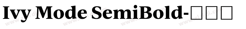 Ivy Mode SemiBold字体转换